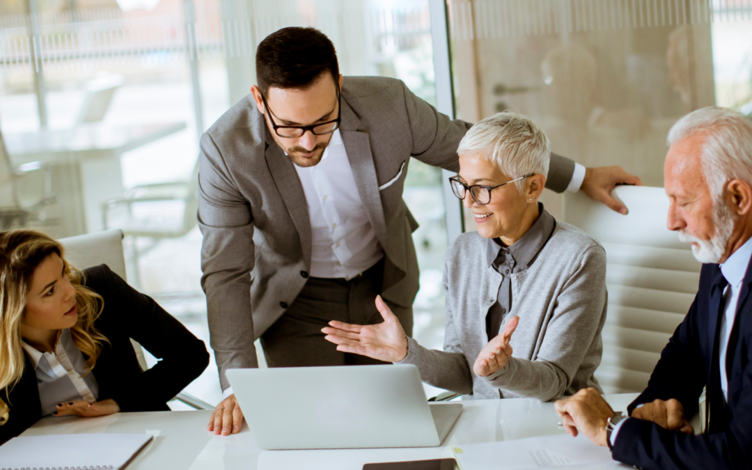 Illustration of a dynamic marketplace with upward arrows representing growth